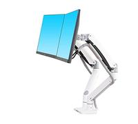 Soporte Monitor, Aluminio 22-32 pulgadas Dual LCD LED Monitor Mount Gas Spring Arm Full Motion Monitor Holder Support Load 3-12kgs cada uno(Bianco)