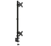 Soporte monitor doble de acero VESA 75/100 mm | Ajustable 360°, abrazadera u ojal, organizador de cables, para pantallas de 13-27 pulgadas