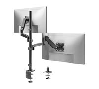 Soporte Monitor Doble Escritorio de 13-32 Pulgadas,Brazo Monitor Doble con Columna Extra Larga,Soporte Pantalla Ordenador hasta 9 kg,VESA 75/100 mm