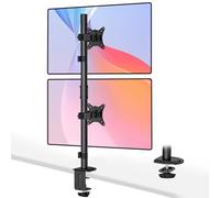 Soporte Monitor Doble superpuestos para Pantallas de 17-35 Pulgadas, máx. 12 kg, Soporte para 2 monitores Ajustable en Altura, 2 Opciones de Montaje/VESA 75/100, WORLDLIFT