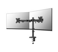 Neomounts Nero Quick Fix Brazo de monitor para 2 monitores negro (con abrazadera y pasacables de escritorio)