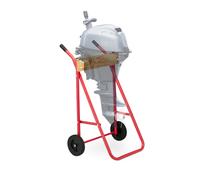 Relaxdays Madera Soporte Motor Fueraborda, Carro con Ruedas, Almacenamiento y Transporte Vertical, hasta 100 kg, Acero, Rojo, Papel