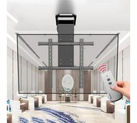 Soporte motorizado de techo para TV de 50 a 90 pulgadas de hasta 80 kg, elevador de TV oculto, soporte eléctrico abatible para TV con VESA máx. 600 x 600 mm, inclinación de 0-85°.