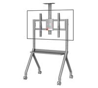 Soporte móvil ajustable para pizarra blanca para pantallas de 42 y 75 pulgadas, soporte de suelo para TV rodante y pizarra inteligente con ruedas bloqueables, soporte de exhibición resistente para