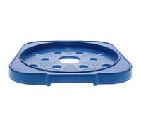 Soporte Móvil Base de Acero Inoxidable con Ruedas, para Cilindro de Gas | Plataforma Azul de Pp, para Restaurantes y Cocinas Familiares, Protege Suelo y Mesa, Fácil de Mover