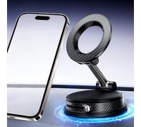 Soporte Móvil Coche, Porta Movil Ventosa Soporte Telefono Coche Imán Potente [20X N56 Imanes 360° Rotación] Coche Magnetico Car Plegable para iPhone 17 16 15 14 Salpicadero Oficina