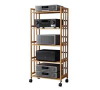 Soporte móvil de 5 niveles con ruedas, rack AV HiFi para cine en casa y oficina Audio Shelf Universal Wheel Media Shelf (W-80cm) - Perfecto para nizing Electronics