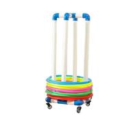 Soporte Móvil De Aro PVC Con 4 Ruedas Bloqueo,Estante Almacenamiento Circular Pliométrico For El Gimnasio La Escuela En Casa,Organizador Equipos Deportivos For Aros 45-80 Cm(Compatible Diam 70cm)