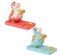 Soporte móvil de colofonia para pintura a mano con diseños de figura de caballo, base de teléfono de escritorio de riqueza, adecuado para escritorio de trabajo, soporte de teléfono con pintura a mano