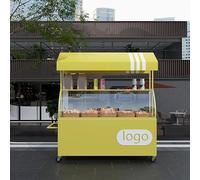 Soporte móvil de exhibición de alimentos con toldo sobre ruedas, carrito de postre de metal con ruedas bloqueables para fiestas y proveedores al aire libre