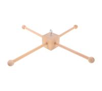 Soporte Móvil de Madera DIY Beige para Cuna y Decoración Infantil | Montaje Sencillo, Base Estable, Diseño Versátil, Incluye Campana Colgante y Marco para Carillón