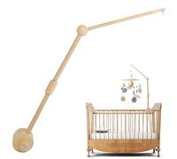 Soporte móvil de madera para cuna de bebé, antideslizante, soporte móvil con almohadillas de goma, soporte para cuna ajustable en altura para colgar, campana de cama, caja de música, carillones de