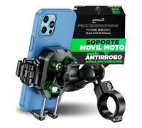 Soporte Movil Moto 【Antirrobo y Doble Antivibración】 Soporte Movil Bicicleta con 【Brazo Extensible de Aluminio】 Suporte Telemóvel Moto de 5,4 a 7,2 Pulgadas Bike Phone Holder Rotación 360° como Regalo