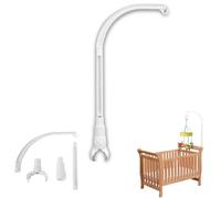 Soporte móvil para bebé, soporte móvil para cuna de bebé, brazo móvil, extraíble y ajustable, para colgar carillones de viento (blanco)