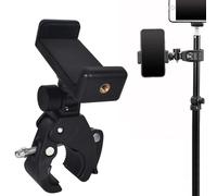 Soporte Móvil para Bicicleta y Moto, 360° Rotación, Manillar Universal, Porta Teléfono Grande para Smartphone, Negro