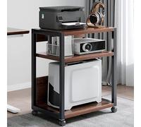 Soporte móvil para impresora con estante de almacenamiento ajustable, carrito de torre de computadora rodante para organización de oficina en casa, soporte eficiente para CPU para espacio de trabajo