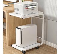 Soporte móvil para impresora debajo del escritorio con almacenamiento de 2 niveles, mesa auxiliar rodante para equipos de oficina, solución que ahorra espacio