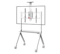 Soporte móvil para pizarra interactiva para televisores de 42 a 75 pulgadas, soporte rodante resistente para pizarra blanca con ruedas con bloqueo, carrito de altura ajustable para oficina, aula, ho
