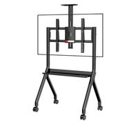 Soporte móvil para pizarra interactiva para televisores de 42 a 75 pulgadas, soporte rodante resistente para pizarra blanca con ruedas con bloqueo, carrito de altura ajustable para oficina, aula, ho