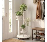 Soporte móvil para plantas de 5 niveles con ruedas, estante de exhibición multinivel para macetas de interior, porta plantas que con base redonda estable para decoración de sala, , jardín y dormitorio