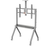 Soporte móvil para TV con ruedas para pantallas de 55 a 100 pulgadas, carrito rodante de altura ajustable con ruedas bloqueables, soporta 120 kg para pizarra blanca interactiva y pantalla