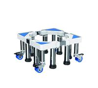 Soporte multifuncional para lavadora, carrito de ruedas móvil, marco ajustable resistente de 48 a 66 cm de ancho, 40 a 74 cm de largo, 4 ruedas, soporte de 4 patas para electrodomésticos