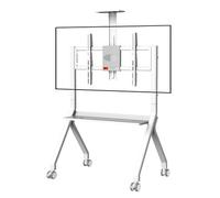 Soporte multifuncional para TV de suelo para televisores de 4275 pulgadas/55100 pulgadas, soporte de pantalla ajustable que soporta hasta 120 kg, soporte de TV móvil para hogar y oficina, diseño