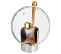 Soporte multifuncional para utensilios de cocina, soporte para espátulas de acero inoxidable resistente, organizador de tapa de olla y soporte para cuchara para encimera, estufa, estante de