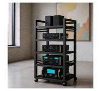 Soporte Multimedia Audio Hi-Fi AV, Rack esquinero de Torre for Audio y vídeo, Gabinete for componentes for amplificadores/DAC de Escritorio, Soporte móvil con Rotelle