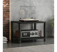 Soporte multimedia audiovisual de 2 niveles, moderno gabinete estéreo de alta fidelidad, estante de almacenamiento abierto para componentes de entretenimiento, estante de almacenamiento de audio para