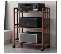 Soporte multimedia AV ajustable con estantes de madera, soporte estéreo multifuncional moderno para uso doméstico, mueble de TV con almacenamiento abierto para espacios de esquina
