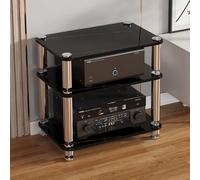 Soporte Multimedia AV de Varios Niveles, Soportes Gabinete de Audio HiFi, Estante de Audio Resistente con Patas Amortiguadoras for Reproductor de DVD/Reproductor de Discos(Nero,Three Layers)