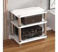 Soporte Multimedia AV de Varios Niveles, Soportes Gabinete de Audio HiFi, Estante de Audio Resistente con Patas Amortiguadoras for Reproductor de DVD/Reproductor de Discos(Wit,Three Layers)