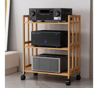 Soporte multimedia AV en madera 2/3 velsCentro de entretenimiento para sistemas de CD/reproductores de juegos Consos y decodificadores. Elegante estante esquinero y almacenamiento en torre