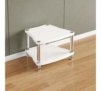 Soporte multimedia AV moderno gabinete estéreo audiovisual con estantes para juegos y consola de reproductor de discos, torre de audio de esquina para TV y sistema de entretenimiento, gabinete de