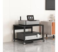 Soporte multimedia de audio para consolas de juegos, DVD y reproductores de discos, estante esquinero AV moderno de mediados de siglo para sala de estar y configuración de juegos