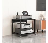 Soporte multimedia de audio para consolas de juegos, DVD y reproductores de discos, estante esquinero AV moderno de mediados de siglo para sala de estar y configuración de juegos