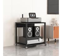 Soporte multimedia de audio para consolas de juegos, DVD y reproductores de discos, estante esquinero AV moderno de mediados de siglo para sala de estar y configuración de juegos