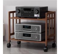 Soporte multimedia de madera ajustable con ruedas, mueble estéreo de alta fidelidad para sala de estar, dormitorio, estudio de grabación de cine en casa, soporte de video versátil W-70C