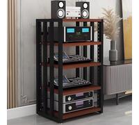 Soporte multimedia de pie de 4 niveles HIFI para el hogar/oficina, almacenamiento AV, gabinete estéreo, DJ y teatro, diseño abierto multicapa para una experiencia de audio óptima