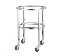 Soporte Multiusos de Acero Inoxidable para Cubos - Estructura Redonda para termos y macetas, Ideal para facilitar el Transporte y el Almacenamiento (50x50x72cm) Uso en interi