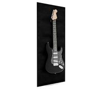 Soporte mural para guitarra eléctrica con paneles acústicos | Expositor acústico (compatible con Gibson, Fender, PRS, Ibanez) | 125 × 50 cm | Espuma aterciopelada con colgador | Color: Negro