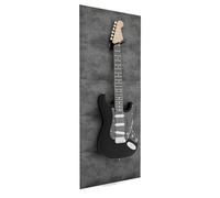 Soporte mural para guitarra eléctrica con paneles acústicos | Expositor acústico (compatible con Gibson, Fender, PRS, Ibanez) | 125 × 50 cm | Espuma aterciopelada con colgador | Color: Gris