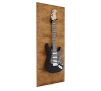 Soporte mural para guitarra eléctrica con paneles acústicos | Expositor acústico (compatible con Gibson, Fender, PRS, Ibanez) | 125 × 50 cm | Espuma aterciopelada con colgador | Color: Dorado