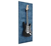 Soporte mural para guitarra eléctrica con paneles acústicos | Expositor acústico | Para Fender, Gibson, Ibanez, PRS y más | Espuma forrada en terciopelo con colgador | [Azul | PANELS (125x50cm)]