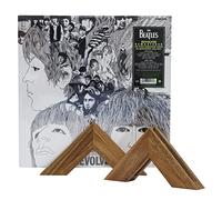 Soporte Mural Porta Vinilos de Madera (2 Piezas) - Adhesivo Sin Taladro - Estante Flotante para Discos de Vinilo LP - Accesorios para Vinilos - Marco para Vinilo Decorativo Sin Señales