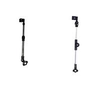 Soporte Negro de Ajustable Paraguas para Cochecito de Ñiño | Acero Inoxidable y Abs, Montaje Base de Sujeción, Vástago Regulable y Pieza Desmontable
