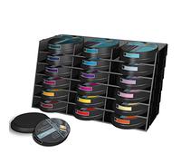 Soporte Organizador Apilables Personalizables Bandeja Unidad Almacenamiento Almohadilla de Tinta - Negro Paquete de 6