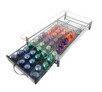 Soporte Organizador Cápsulas Nespresso Nyana Home Capacidad 40 Cápsulas Compatibilidad Nespresso Cubierta de Cristal Soporte Metálico Asa de Estracción