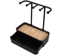 Soporte organizador de collares de doble capa, Estante de presentación de joyería con soporte for pulsera y pendientes, almacenamiento de escritorio negro